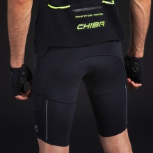 Chiba Fahrradhose Profi kurz (3D-geprägtes ergonomisches Sitzkissen, Taschen) schwarz Herren